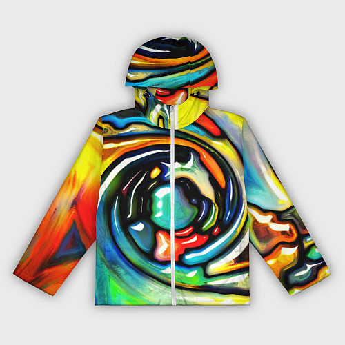 Женская ветровка Акварельные краски мозаика / 3D-Белый – фото 1