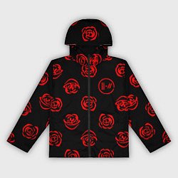 Ветровка с капюшоном женская Twenty one pilots rose pattern, цвет: 3D-черный