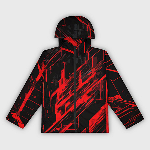 Женская ветровка Red stripes on a black background / 3D-Черный – фото 1