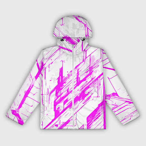 Женская ветровка Розовые полосы на белом фоне / 3D-Белый – фото 1