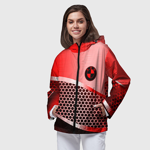 Женская ветровка BMW carbon texture / 3D-Черный – фото 3