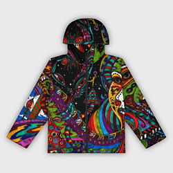 Ветровка с капюшоном женская Оптический узор девушка, цвет: 3D-черный