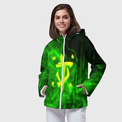 Ветровка с капюшоном женская Doom storm green, цвет: 3D-белый — фото 2