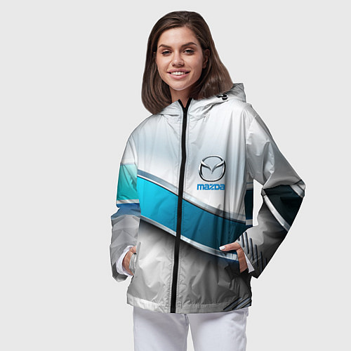 Женская ветровка Mazda geometry auto / 3D-Черный – фото 3