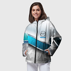 Ветровка с капюшоном женская Mazda geometry auto, цвет: 3D-черный — фото 2