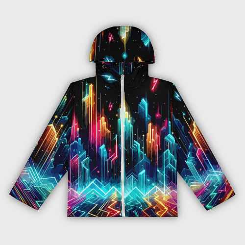 Женская ветровка Neon fantastic metropolis - vaporwave / 3D-Белый – фото 1