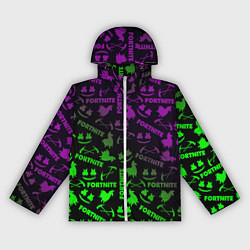 Ветровка с капюшоном женская Fortnite кислота неоновая, цвет: 3D-белый