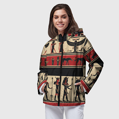 Женская ветровка Египетский орнамент / 3D-Черный – фото 3