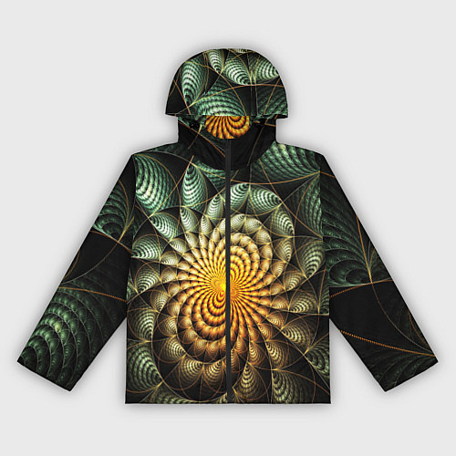 Женская ветровка Оптический узор фракталы / 3D-Черный – фото 1