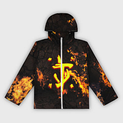 Ветровка с капюшоном женская Doom fire, цвет: 3D-белый