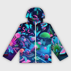 Ветровка с капюшоном женская Фантастическая абстрактная композиция - сюрреализм, цвет: 3D-белый