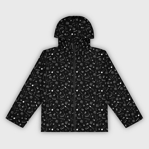 Женская ветровка Паттерн из радиодеталей / 3D-Черный – фото 1