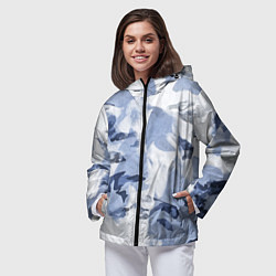 Ветровка с капюшоном женская Альпийский камуфляж, цвет: 3D-черный — фото 2