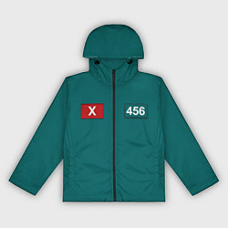 Ветровка с капюшоном женская Игрок 456 - Игра в кальмара, цвет: 3D-черный