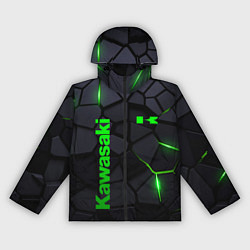 Ветровка с капюшоном женская Kawasaki - плиты с эффектом свечения, цвет: 3D-черный