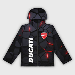 Ветровка с капюшоном женская Ducati - плиты с эффектом свечения, цвет: 3D-черный