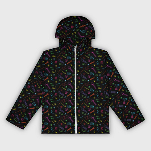 Женская ветровка Паттерн с разноцветными радиодеталями / 3D-Белый – фото 1