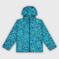 Ветровка с капюшоном женская Сине-голубой пуантилизм, цвет: 3D-черный