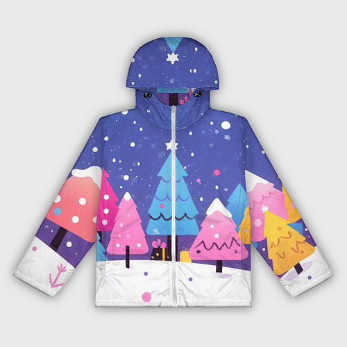 Женская ветровка Милые разноцветные елочки / 3D-Белый – фото 1