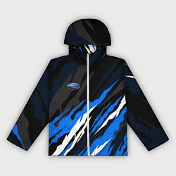 Ветровка с капюшоном женская Субару - черно-синий, цвет: 3D-белый
