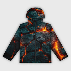 Ветровка с капюшоном женская Скала и лава, цвет: 3D-черный