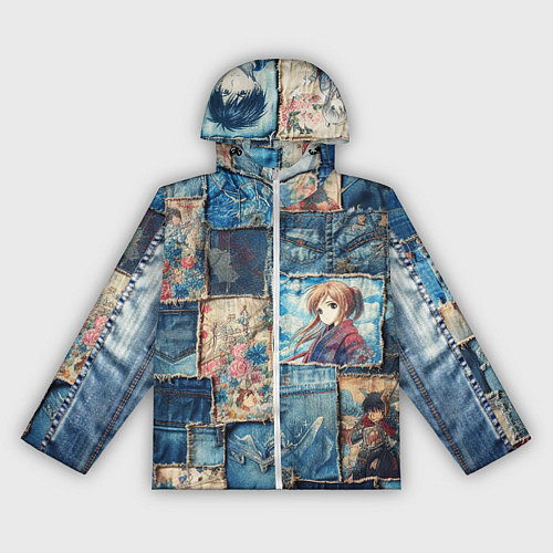 Женская ветровка Аниме влюбленные на пэчворк / 3D-Белый – фото 1