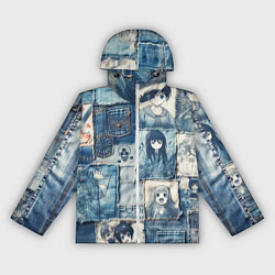 Ветровка с капюшоном женская Персонажи аниме на пэчворк, цвет: 3D-белый
