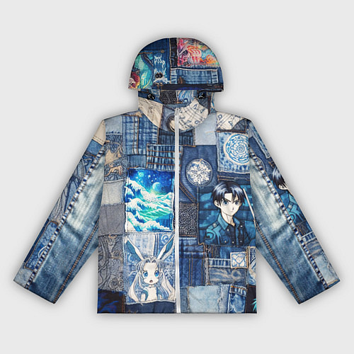 Женская ветровка Микс аниме и пэчворк / 3D-Белый – фото 1