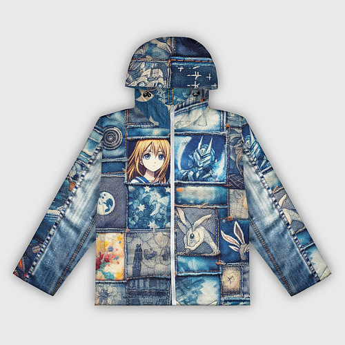 Женская ветровка Аниме микс и пэчворк / 3D-Белый – фото 1