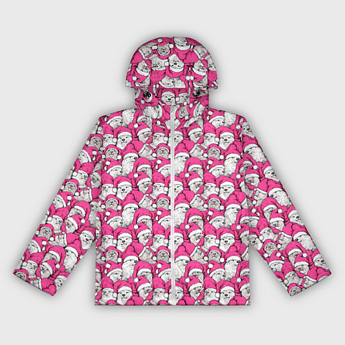 Женская ветровка Выдры новогодние в розовых колпаках / 3D-Белый – фото 1