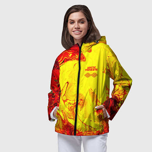 Женская ветровка Arctic Monkeys - ядовитые подтеки / 3D-Черный – фото 3