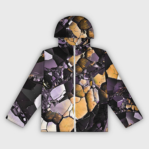 Женская ветровка Чёрно-жёлтый камень / 3D-Белый – фото 1