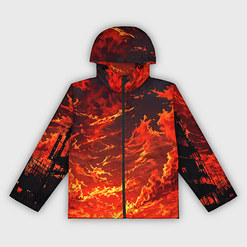 Женская ветровка Багровый огненный закат / 3D-Черный – фото 1