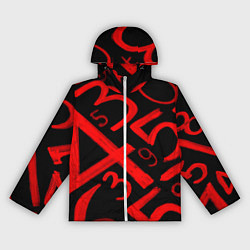 Ветровка с капюшоном женская Числовой код, цвет: 3D-белый