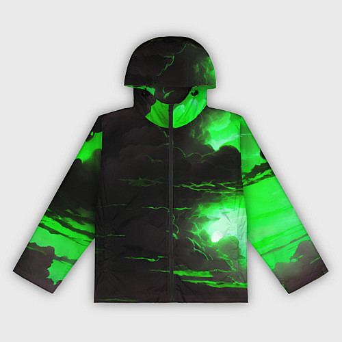 Женская ветровка Кислотный зелёный закат / 3D-Черный – фото 1