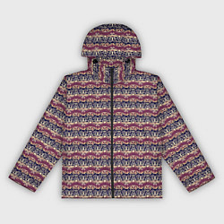 Ветровка с капюшоном женская Тёмный сине-розовый узор, цвет: 3D-черный