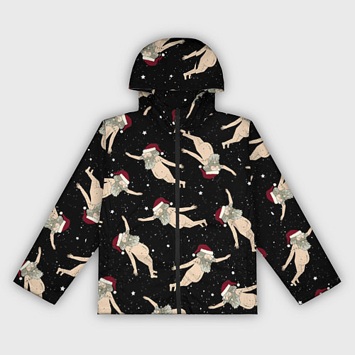 Женская ветровка Рик и Морти новогодний паттерн / 3D-Черный – фото 1