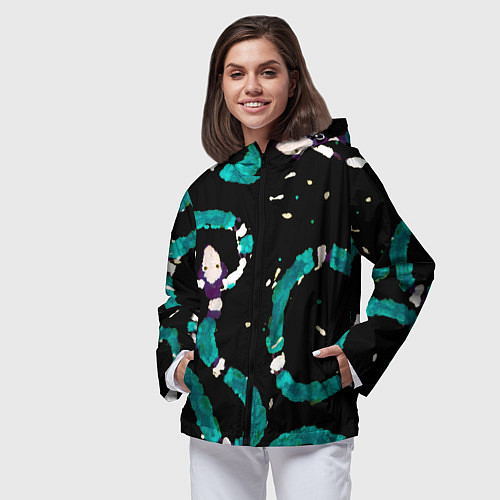 Женская ветровка Змейки на охоте / 3D-Черный – фото 3