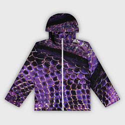 Ветровка с капюшоном женская Фиолетовая кожа змеи, цвет: 3D-белый