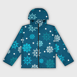 Ветровка с капюшоном женская Резные снежинки, цвет: 3D-черный