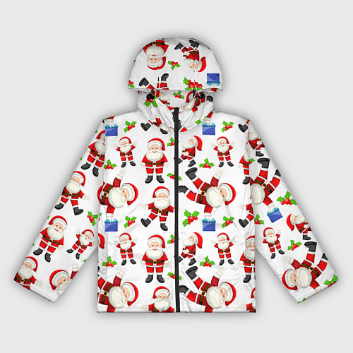Женская ветровка Дед мороз веселится паттерн / 3D-Черный – фото 1