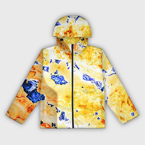 Женская ветровка Сине-золотая абстракция / 3D-Черный – фото 1