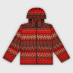 Ветровка с капюшоном женская Красный узоры, цвет: 3D-черный