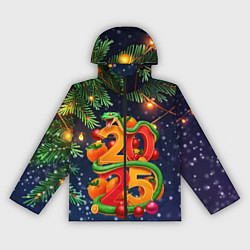 Ветровка с капюшоном женская Змея и мандарины 2025, цвет: 3D-черный