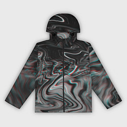 Ветровка с капюшоном женская Градиентный glitch, цвет: 3D-черный