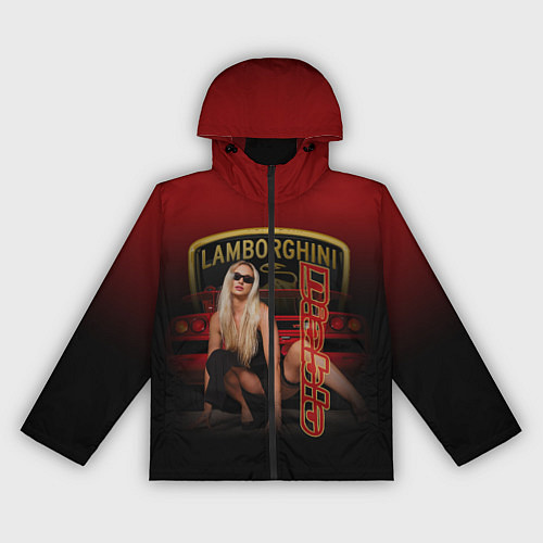 Женская ветровка Девушка и Lamborghini / 3D-Черный – фото 1
