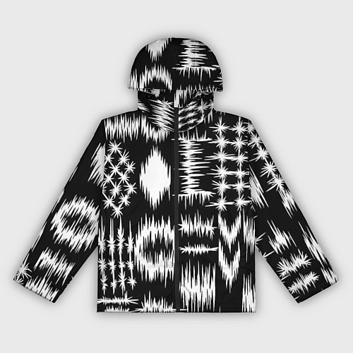 Женская ветровка Штриховка - геометрическая абстракция / 3D-Черный – фото 1