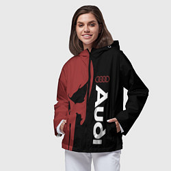Ветровка с капюшоном женская Audi и череп, цвет: 3D-черный — фото 2