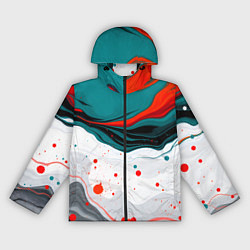 Ветровка с капюшоном женская Эбру красочная абстракция, цвет: 3D-черный