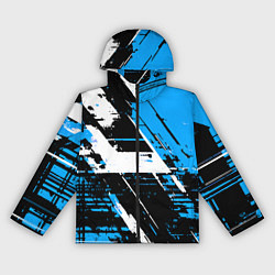 Ветровка с капюшоном женская Diagonal black and white stripes on a blue backgro, цвет: 3D-черный